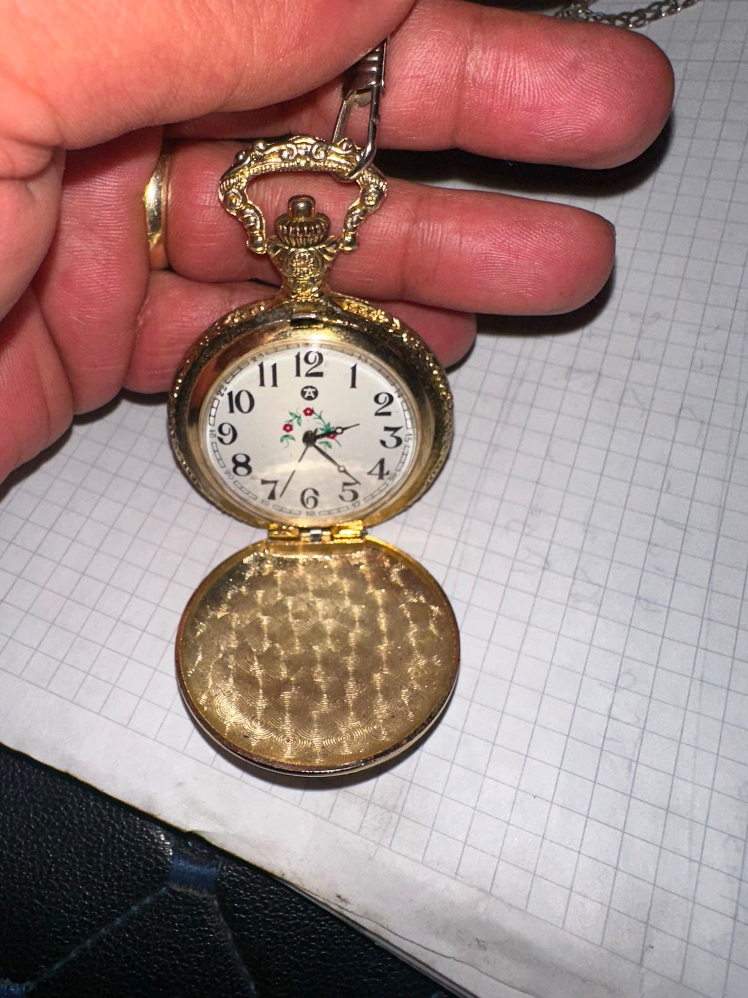 Hinged-Cover Pocket Watch with Chain