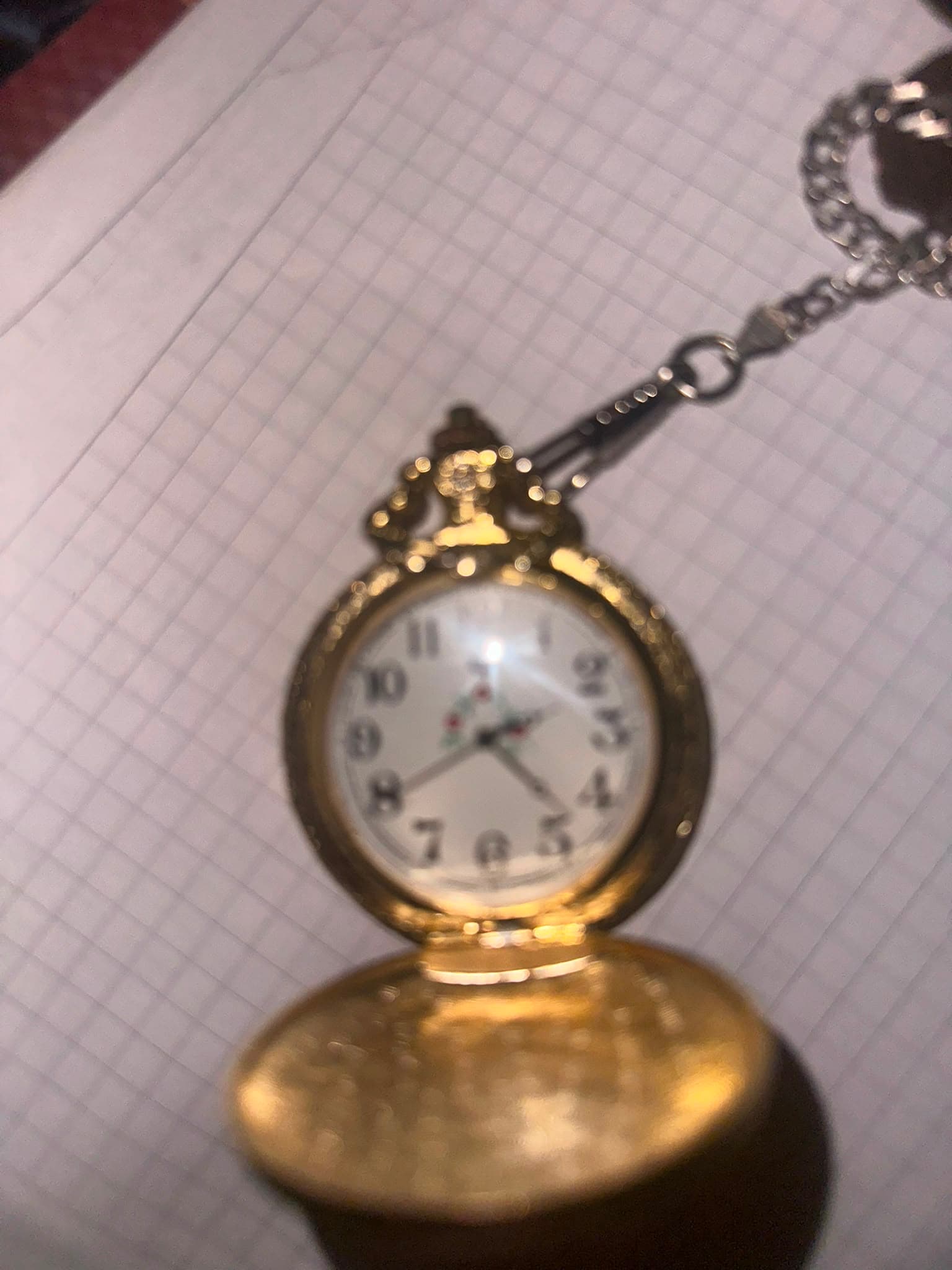 Hinged-Cover Pocket Watch with Chain